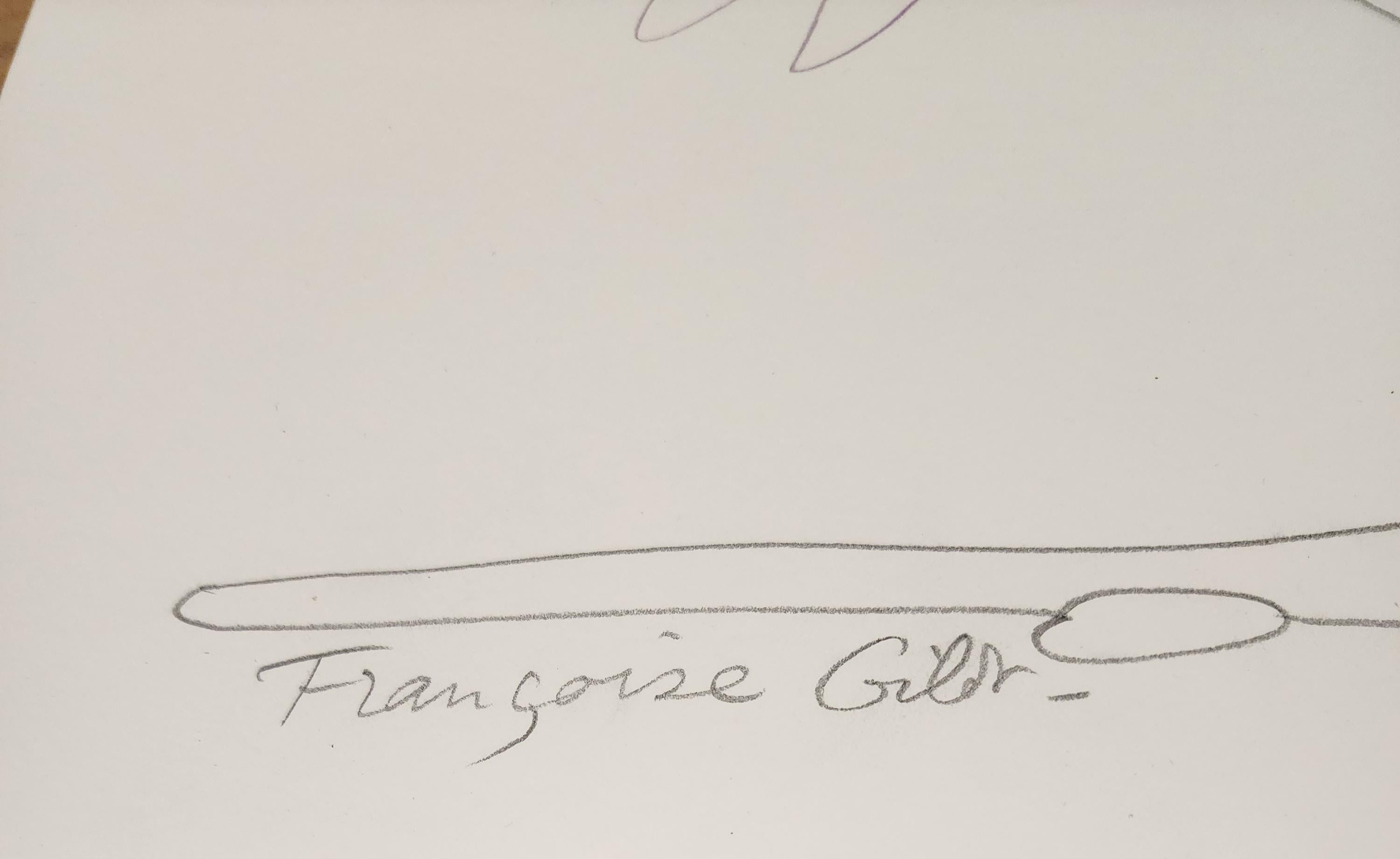 Felicità, 1980 Disegno originale e litografia di Francoise Gilot - Art di Françoise Gilot