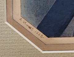 Portrait of a Gentleman and his Two Dogs, 1853 British, Birdseye Maple Frame