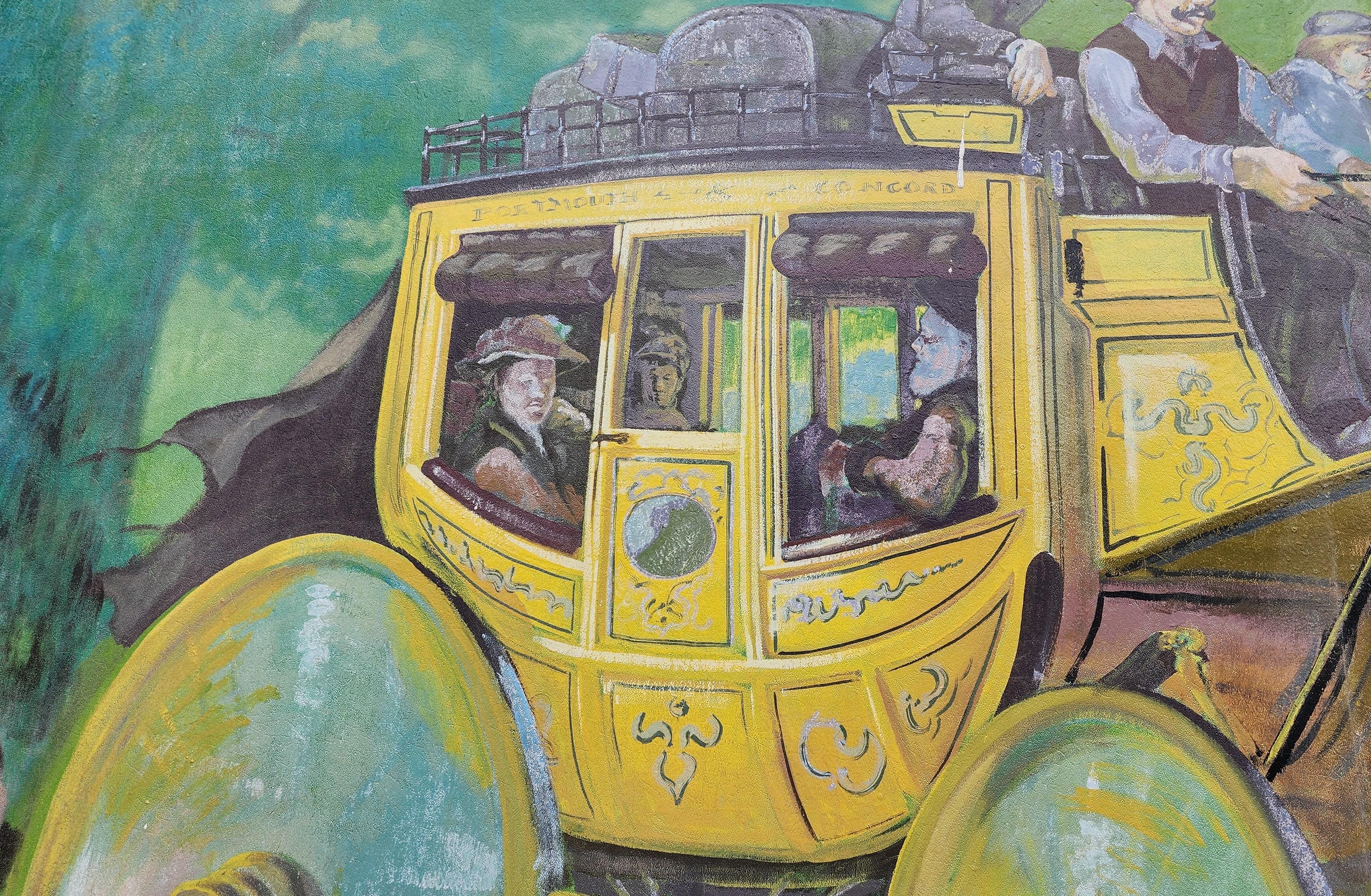 View of Bygone Days, Large Old-Timey Mural Painting, Restaurant / Venue Art For Sale 1
