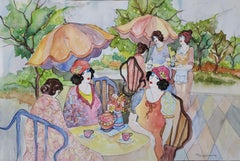 ITZCHAK TARKAY "SUNNY DAY" ORIGINAL Watercolour 22"X15" ON FRANCH ARCHES PAPER