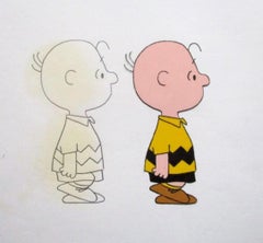 Production d'animation originale Cel & Drawing de Charlie Brown Peanuts, 1983