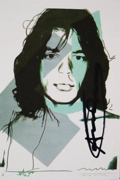 Andy-Warhol "Mick Jagger-FSII.138" Framed Announcement card, Hand signed