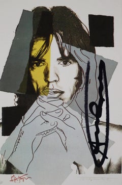 Andy Warhol "Mick Jagger-F&S. II.147" Framed Announcement card, Hand signed