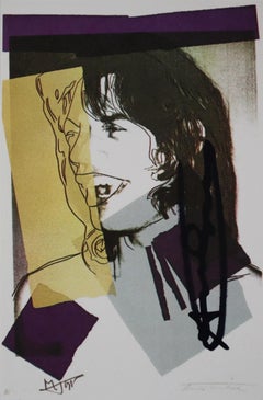 Andy Warhol "Mick Jagger-F&S. II.142" Cartolina d'annuncio incorniciata, firmata a mano