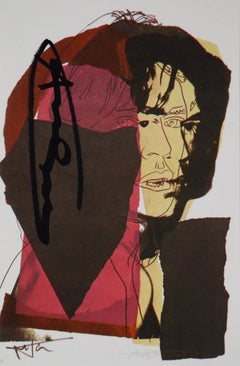 Andy Warhol "Mick Jagger-F&S. II.139" Framed Announcement card, Hand signed