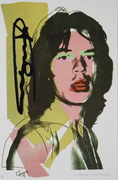 Andy Warhol "Mick Jagger-F&S. II.143" Framed Announcement card, Hand signed