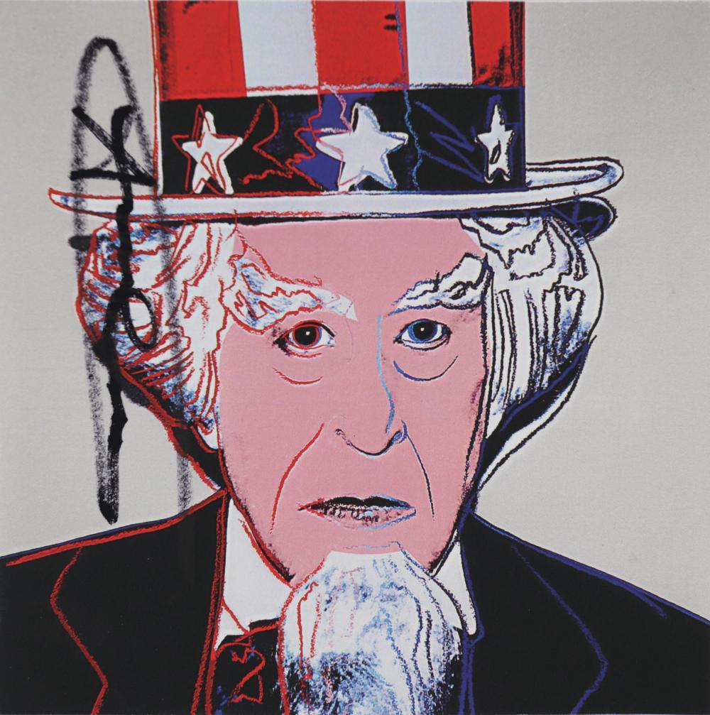 ANDY WARHOL (1928-1987), 'MYTHS - UNCLE SAM' SIGNED INVITATION - Pop Art Art by Andy Warhol