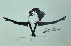 LeRoy Neiman 'Femlin Playboy' 1960s - 1990s Original ink & watercolor