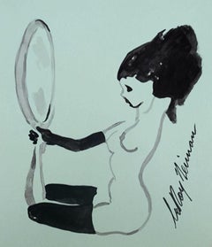 LeRoy Neiman 'Femlin Playboy'  1960s - 1990s Original ink & watercolor