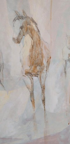 Freedom Ride II - Charcoal Drawing with Acrylic on Paper of Horses