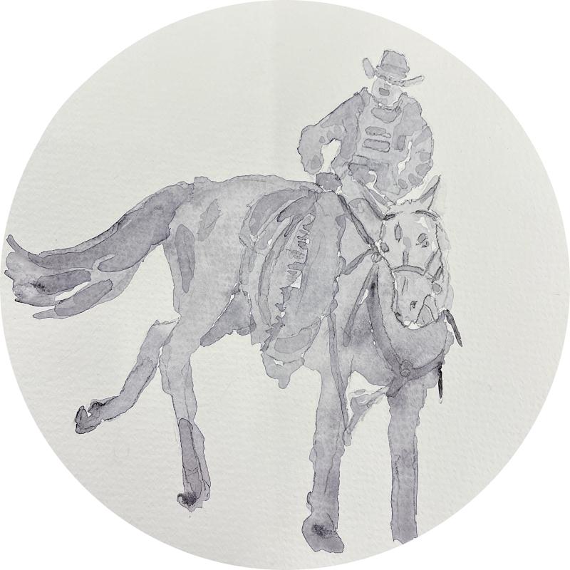 This artwork contains 4 separate drawings, sold together

The Four Horsemen
Watercolour on paper
30cm in diameter (each)

Natalia Ludmila (b. Mexico City) is a multidisciplinary artist whose studio-based research points to the political. Questioning