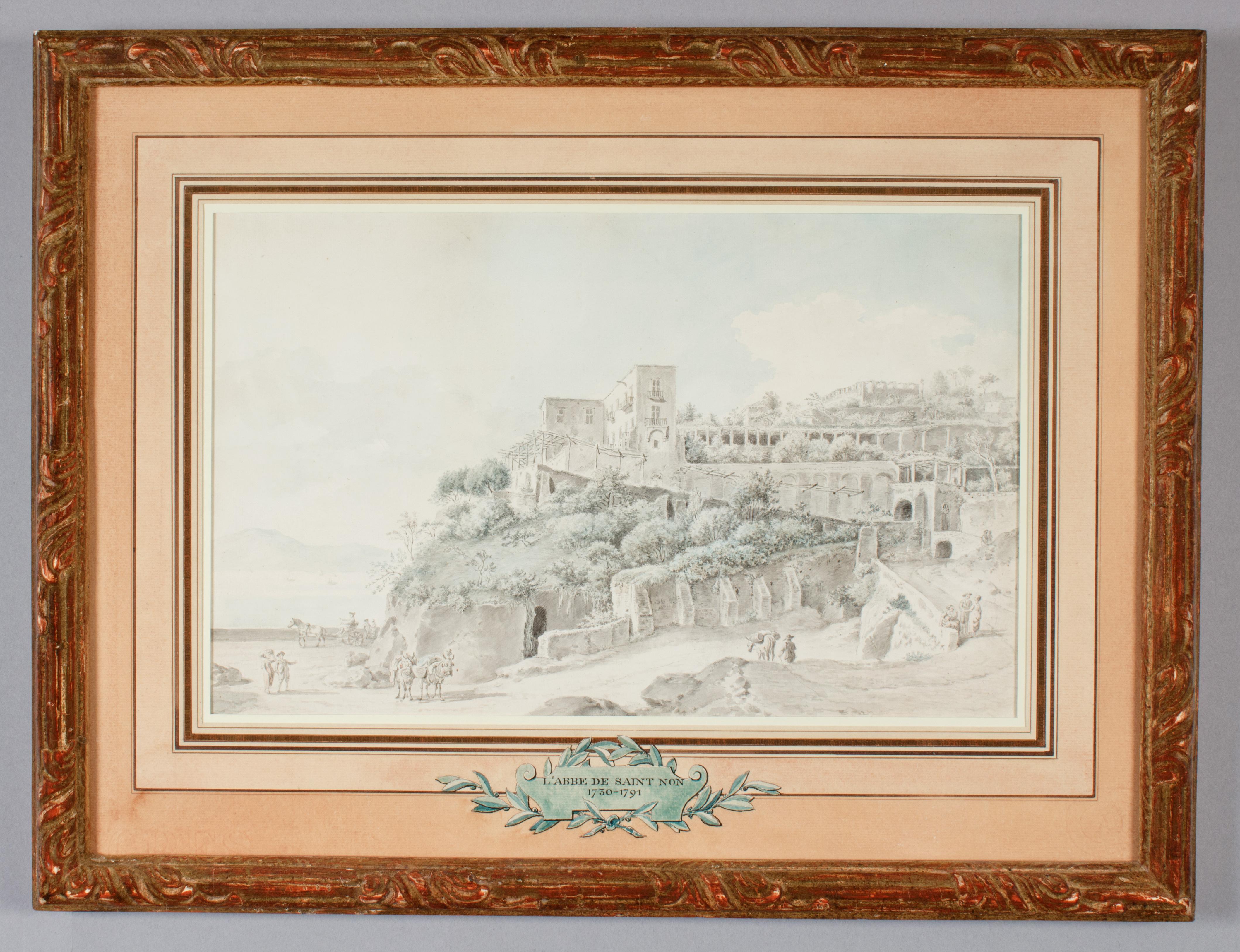 Jean-Claude-Richard de Saint Non Landscape Art – Mount Posillipo in der Nähe des Tombs von Virgil, Neapel, 1779