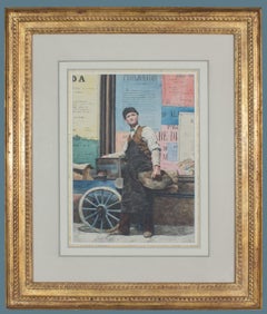 The Chestnut Vendor: an early 20th century Italian watercolor signed A.Mattolini