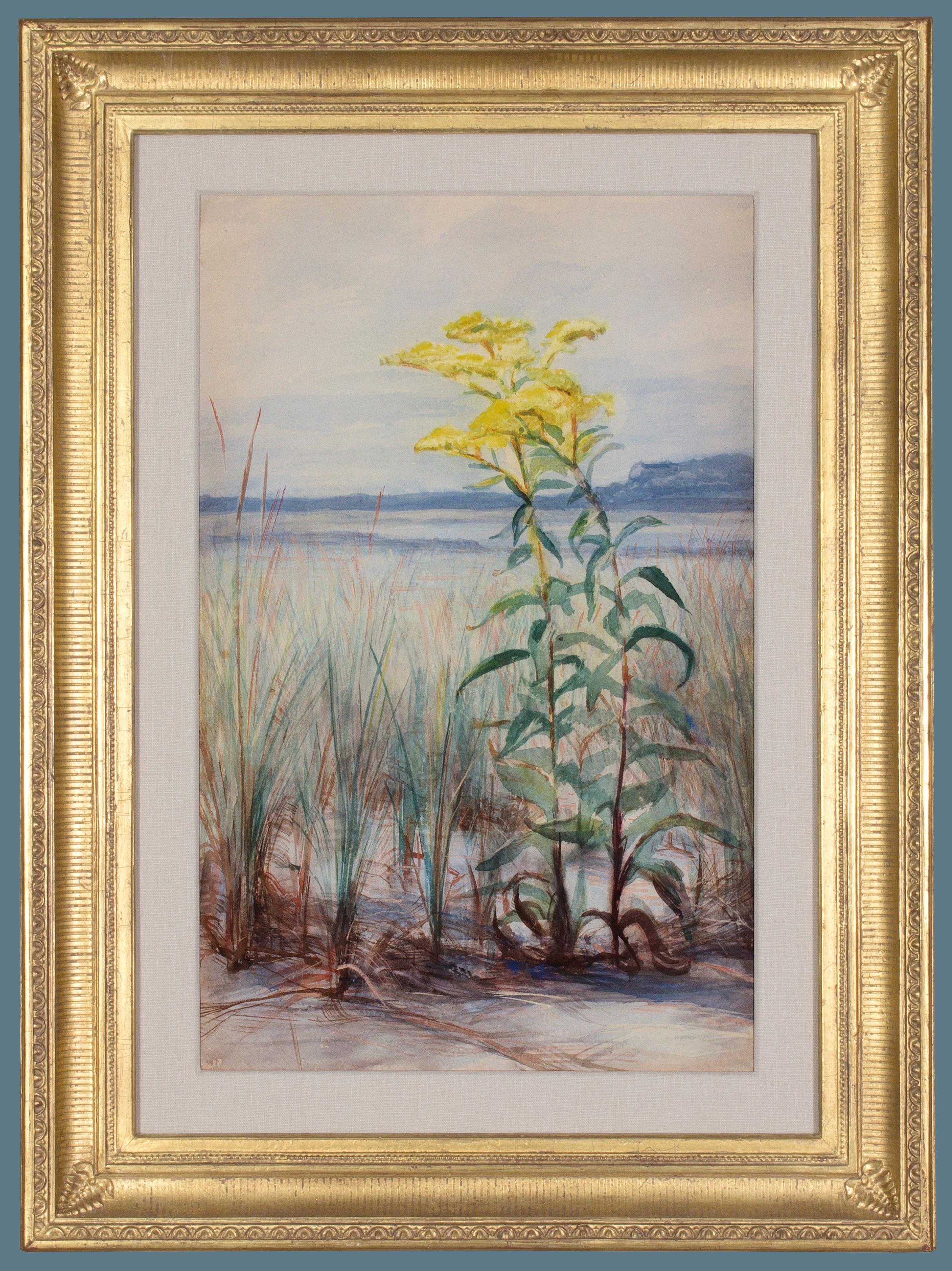 George Cochran Lambdin Still-Life - Watercolor: Golden in the Sand by Philadelphia Artist George Lambdin