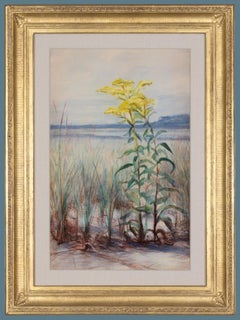 Antique Watercolor: Golden in the Sand by Philadelphia Artist George Lambdin