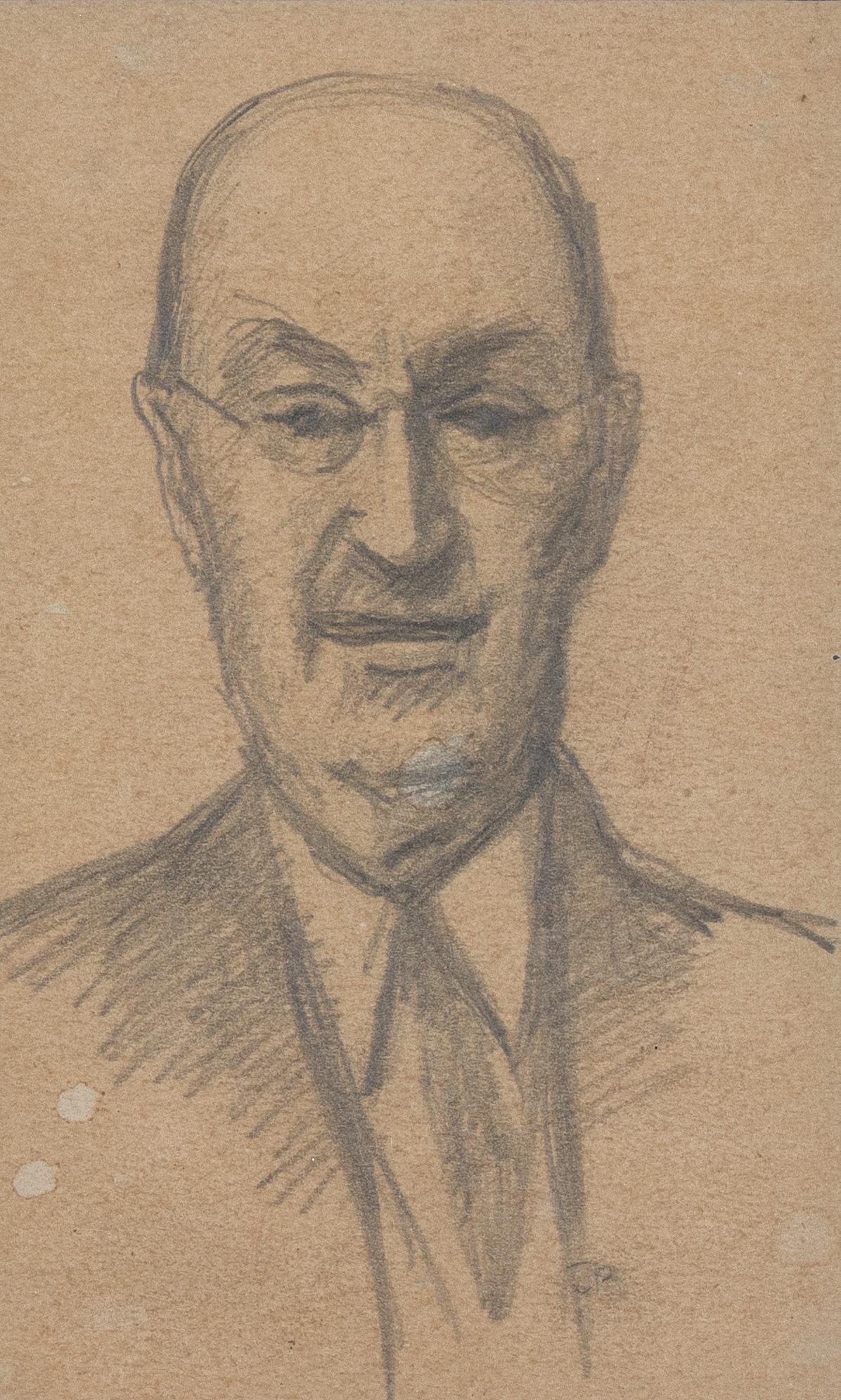 Portrait of a Man by Philadelphia artist Julius Bloch For Sale 1