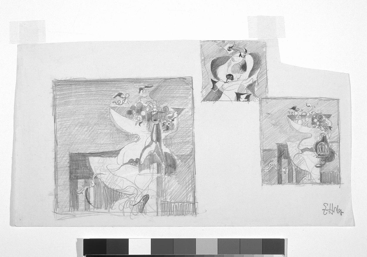 Drei kubistische Stillebenstudien des Künstlers und Collectors Earl Horter aus Philadelphia im Angebot 1