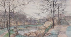 Watercolor View from Gayley Street, Media Pennsylvania, 1905
