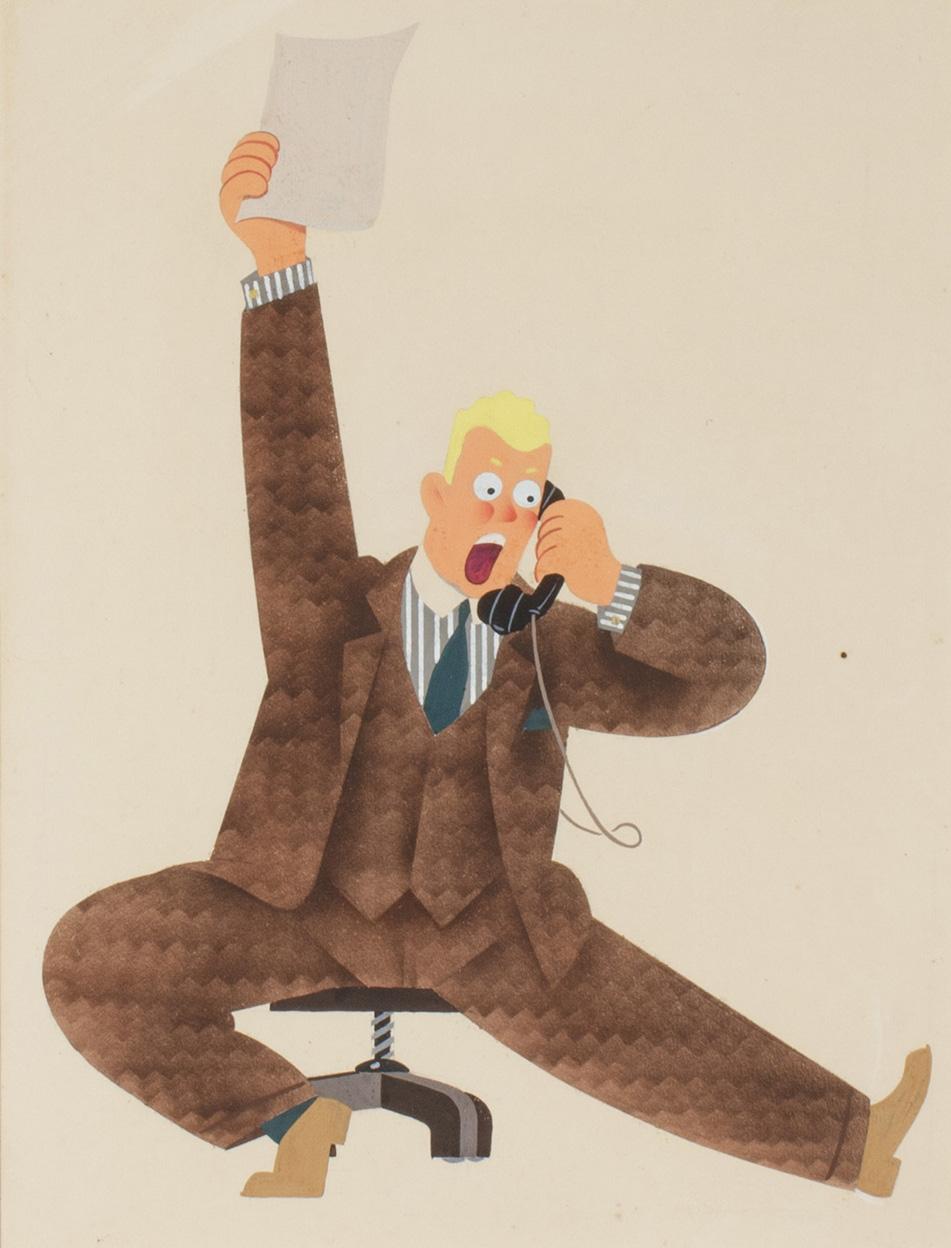 Illustration humoristique d'un négociant en actions de Maurice Freed en vente 2
