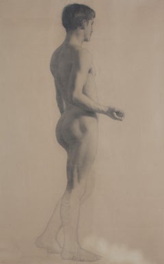 Unsigned Nude Male Figure Study, Circle of Thomas Eakins