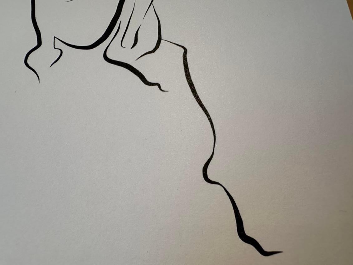 Haiku #20 - Digital Vector Drawing Sitting Female Nude Woman Figure Knee Raised For Sale 3