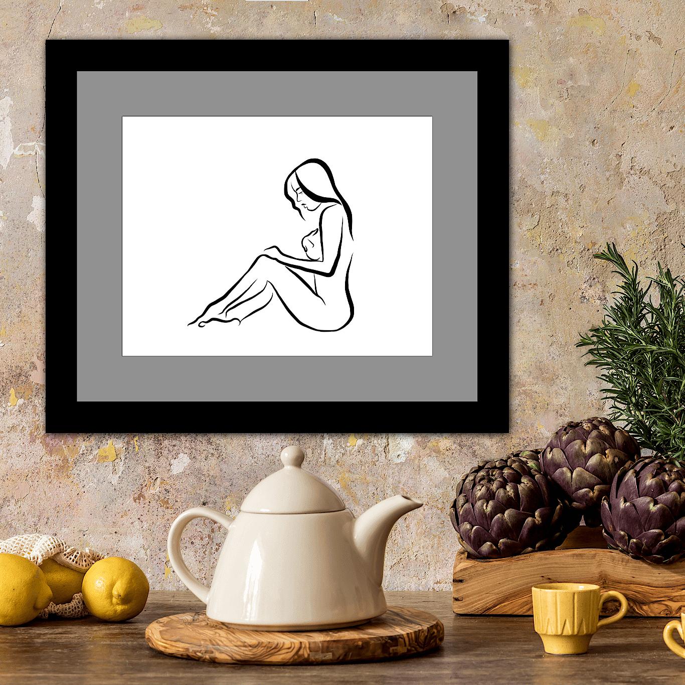 Haiku #21 - 1/50, Digital Vector Drawing Seated Female Nude Woman Figure Cover

This is a limited edition (50) digital black & white print of a seated female nude, executed in 17 vector lines. It is part of a series called Haiku, after the style of