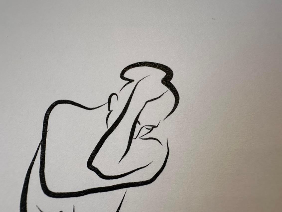 Haiku #26 - Digital Vector Drawing Shy Standing Female Nude Woman Figure For Sale 6