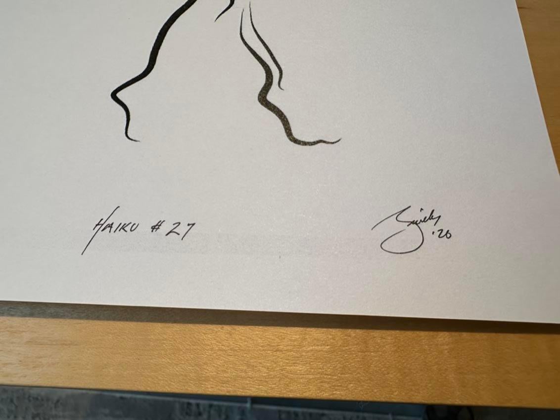 Haiku #27, 1/50 - Digital Vector Drawing Leaning Female Nude Woman Figure Table For Sale 3