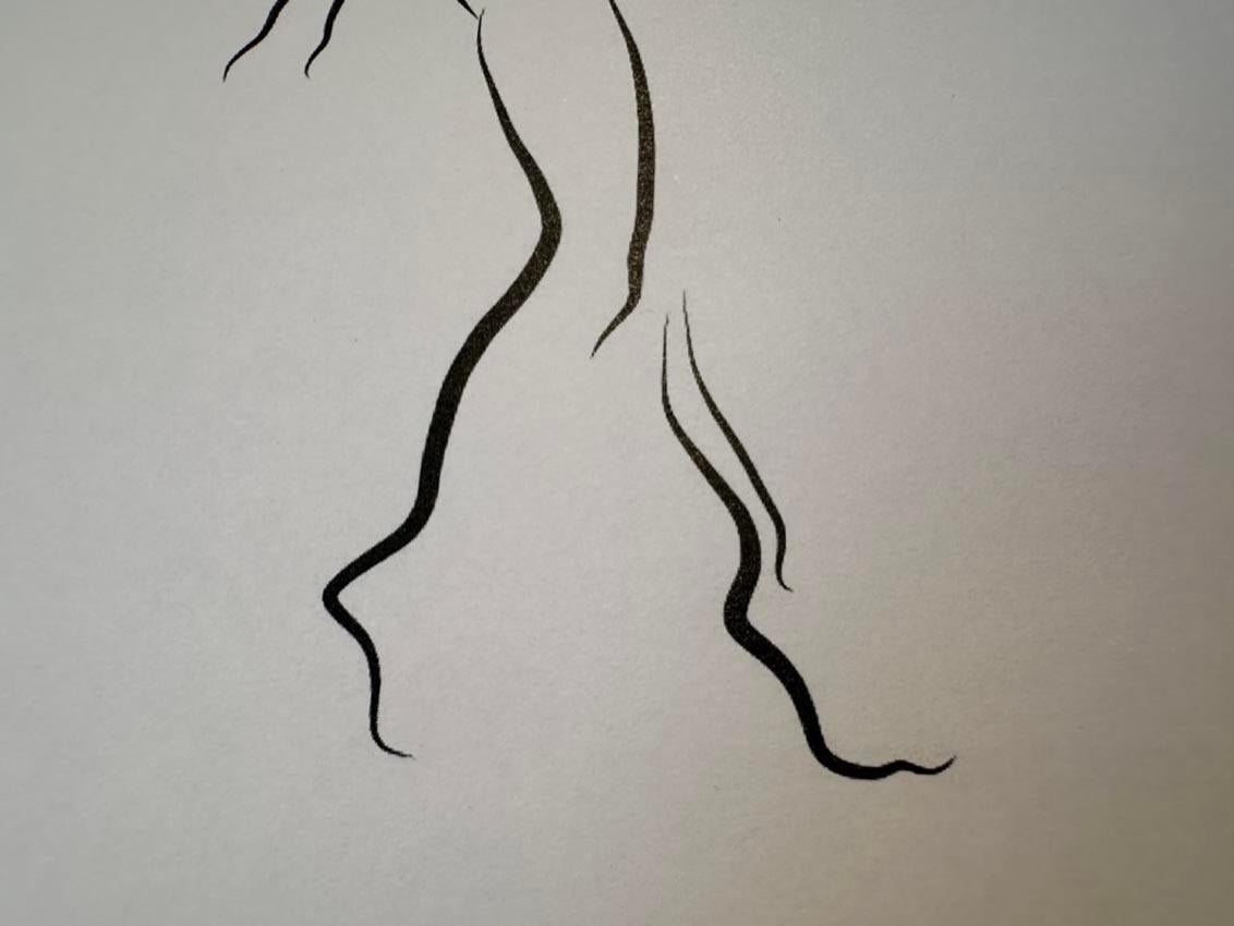 Haiku #27, 1/50 - Digital Vector Drawing Leaning Female Nude Woman Figure Table For Sale 4
