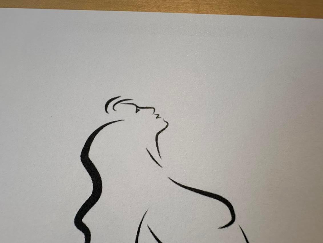 Haiku #27, 1/50 - Digital Vector Drawing Leaning Female Nude Woman Figure Table For Sale 6