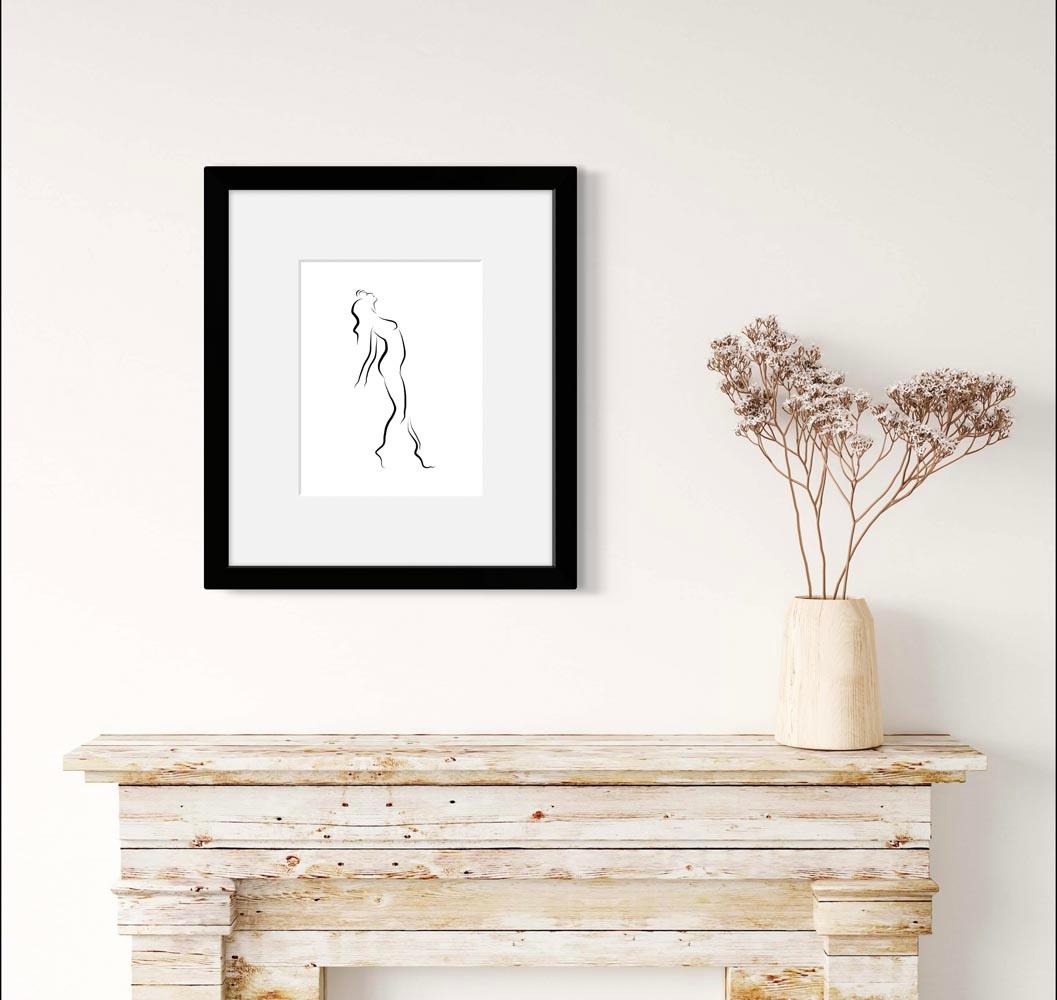 Haiku #27, 1/50 - Digital Vector Drawing Leaning Female Nude Woman Figure Table For Sale 11