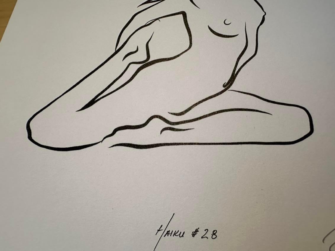 Haiku #28 - Digital Vector Drawing Kneeling Female Nude Woman Figure For Sale 4