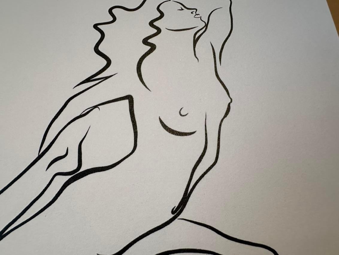 Haiku #28, 1/50 - Digital Vector Drawing Kneeling Female Nude Woman Figure For Sale 5