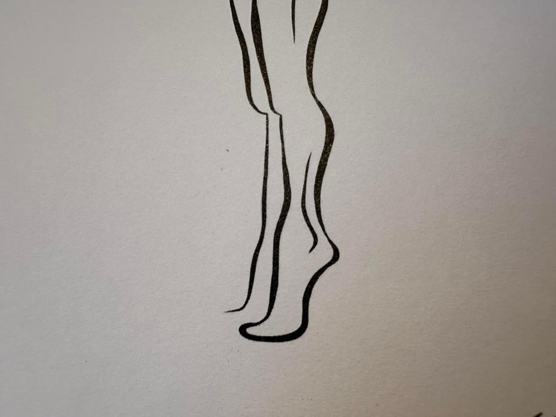 Haiku #29, 1/50 - Digital Vector Drawing Standing Female Nude Woman Figure Tipto For Sale 3