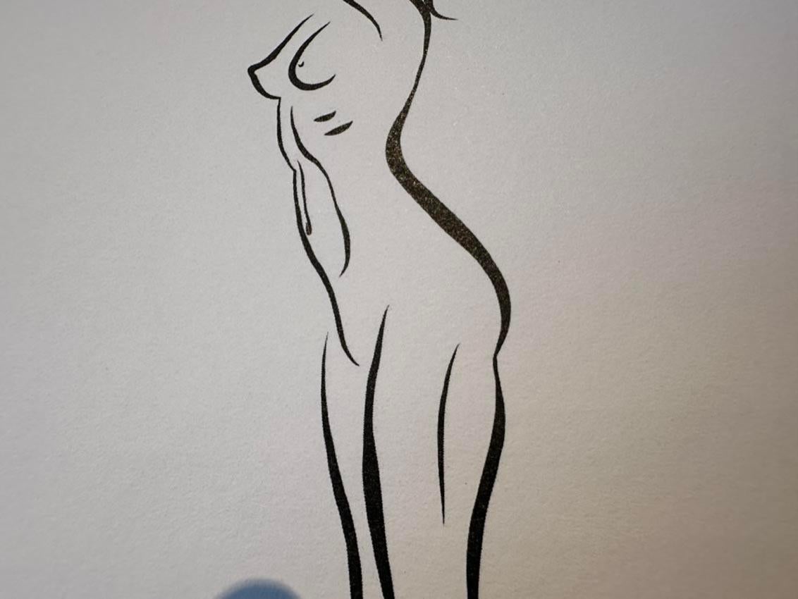 Haiku #29 - Digital Vector Drawing Standing Female Nude Woman Figure Tiptoe For Sale 4