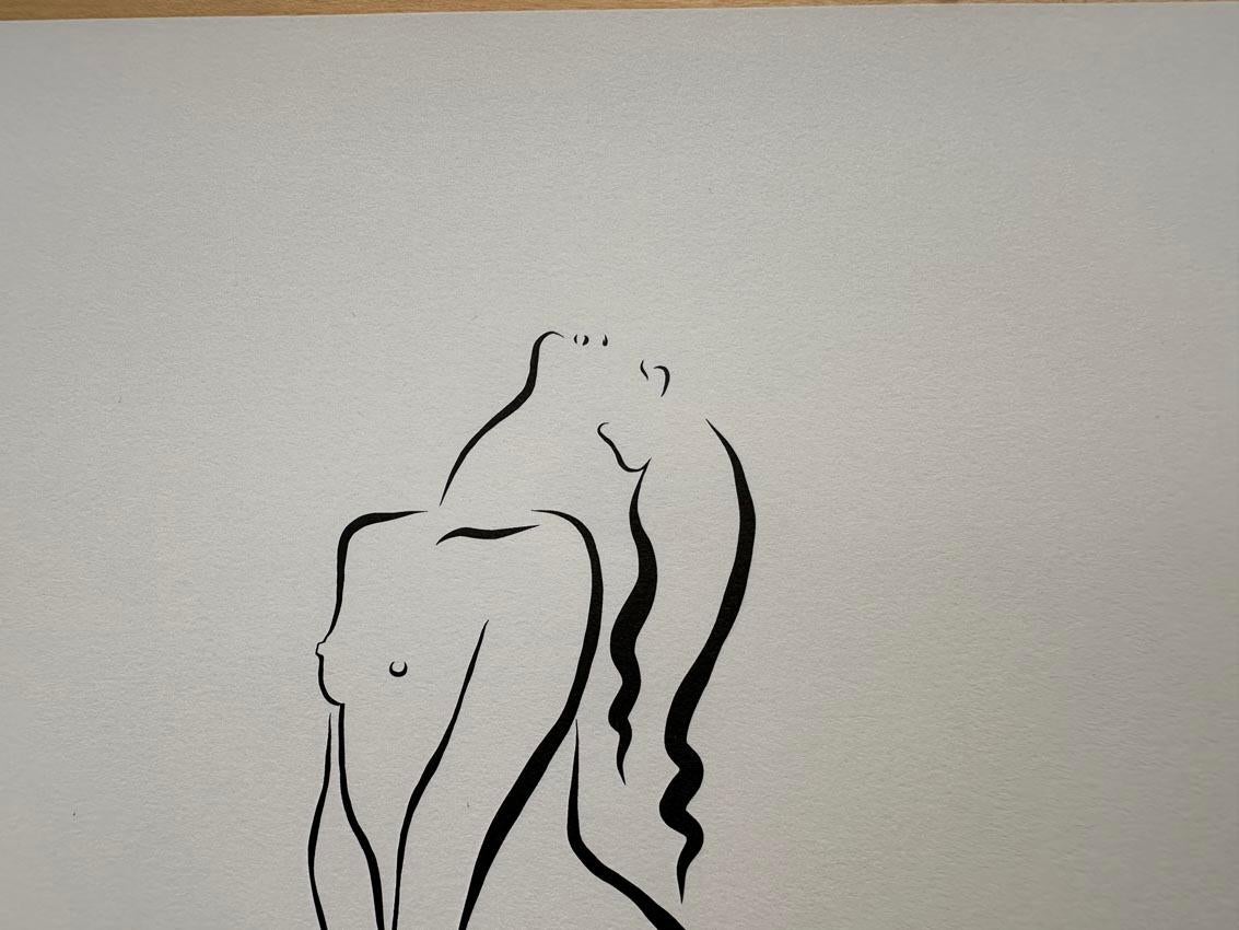 Haiku #31 - Digital Vector Drawing Sitting Female Nude Woman Figure Head Back For Sale 5