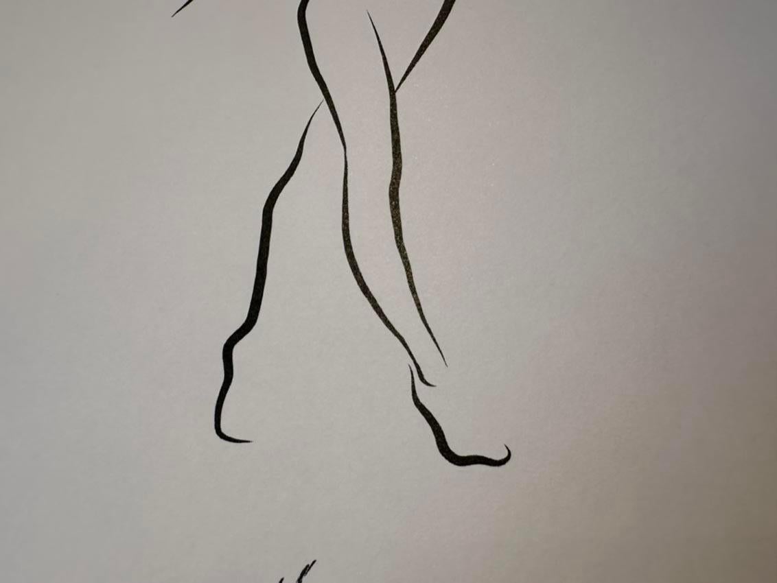 Haiku #33 – Digitale Vector-Zeichnung, gestreifte weibliche Aktfigur, handgehoben im Angebot 2