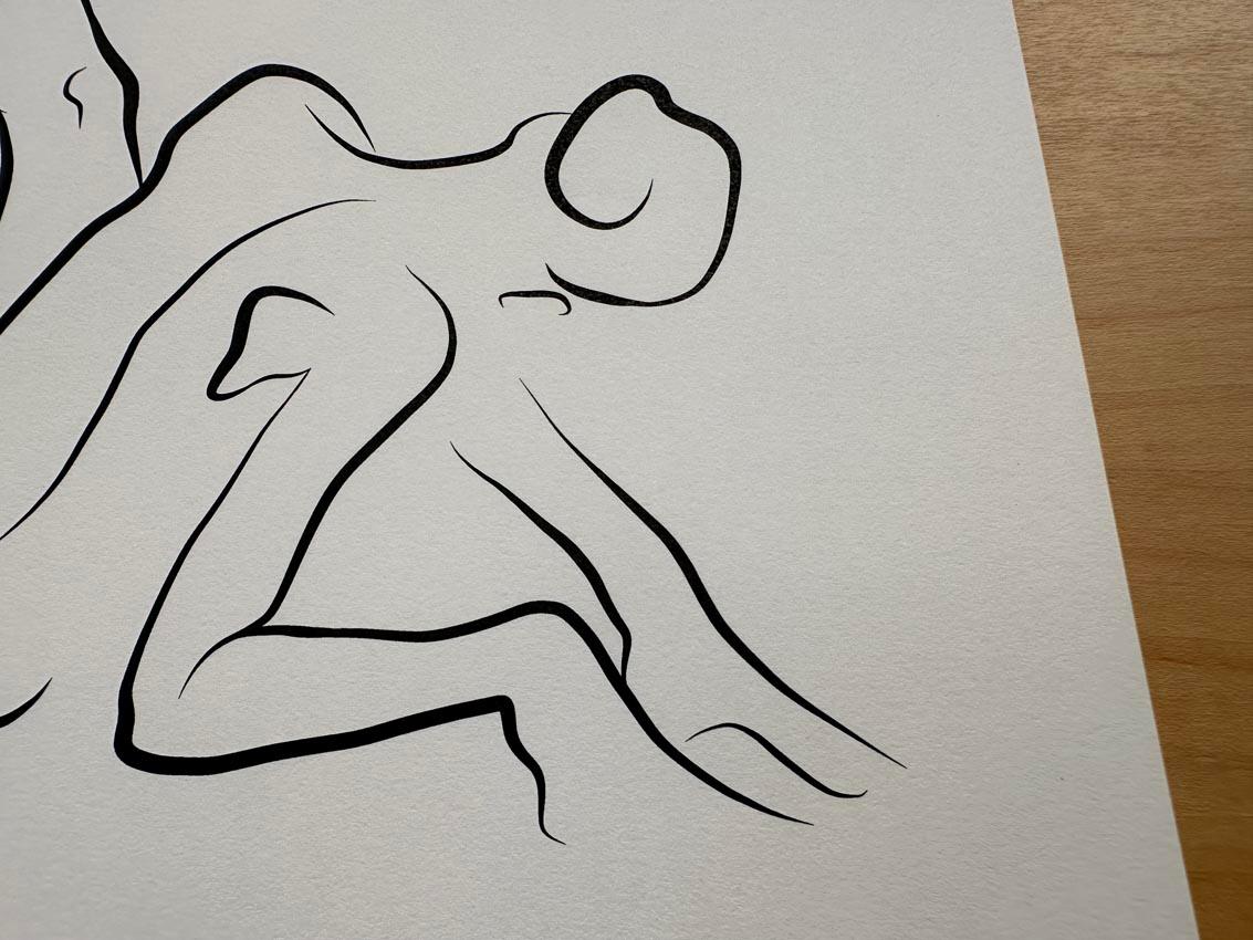 Haiku #37 - Digital Vector Drawing Dynamic Pose Seated Female Nude Woman Figure For Sale 4