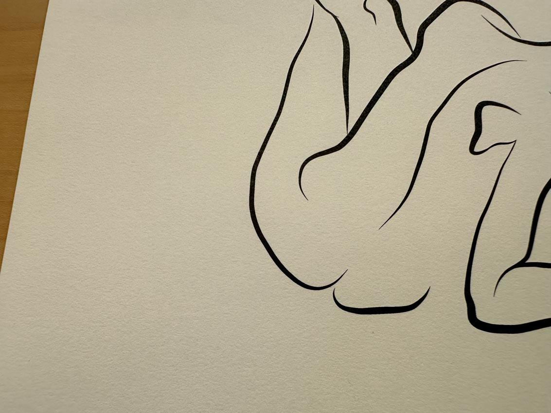 Haiku #37 - Digital Vector Drawing Dynamic Pose Seated Female Nude Woman Figure For Sale 5