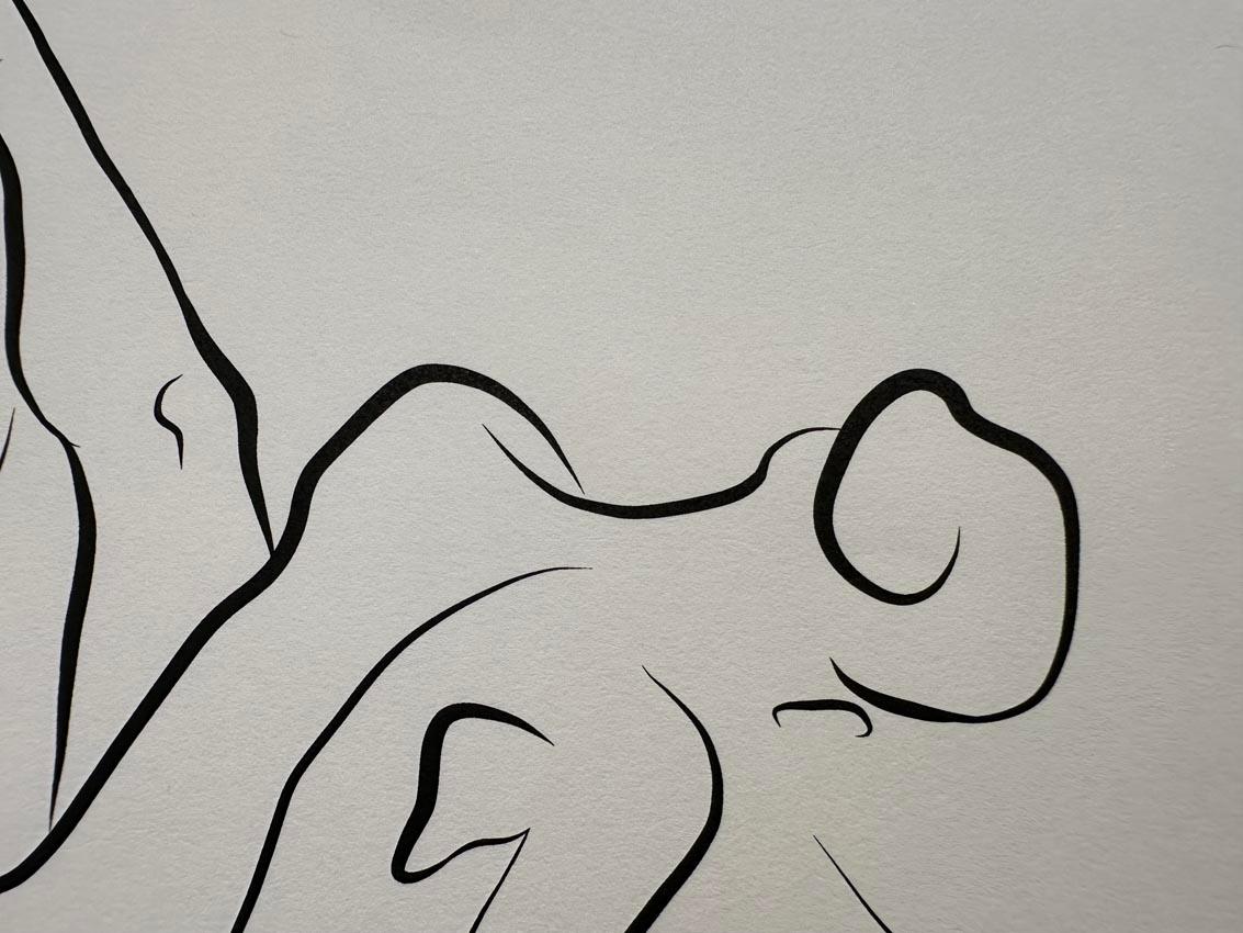 Haiku #37 - Digital Vector Drawing Dynamic Pose Seated Female Nude Woman Figure For Sale 6