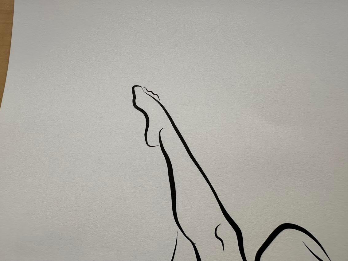 Haiku #37 - Digital Vector Drawing Dynamic Pose Seated Female Nude Woman Figure For Sale 7
