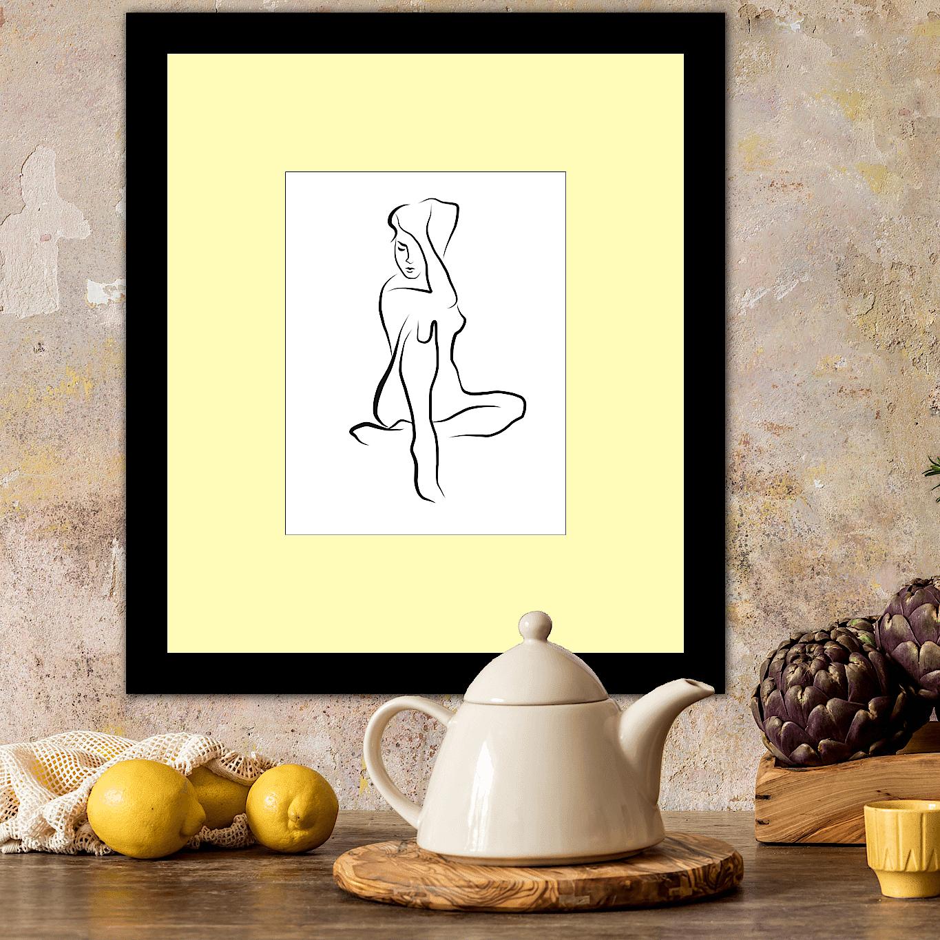 Haiku #41 - Digital Vector Drawing Sitting Female Nude Woman Figure Deep Thought

This is a limited edition (50) digital black & white print of a seated female nude, executed in 17 vector lines. It is part of a series called Haiku, after the style