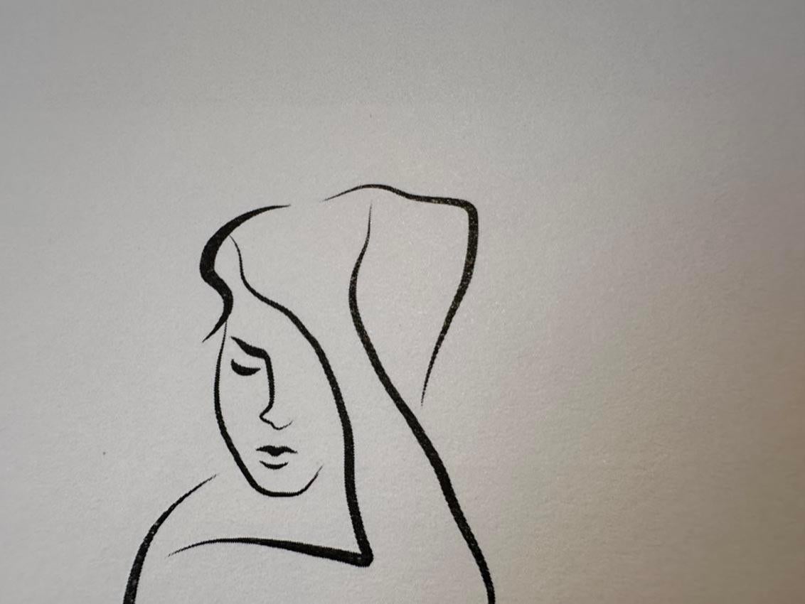 Haiku #41, 1/50 - Digital Vector Drawing Sitting Female Nude Woman Figure Deep T For Sale 6