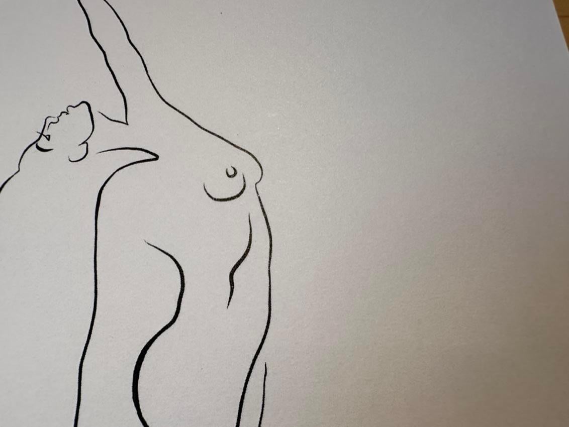 Haiku #44 - Digital Vector Drawing Dancing Female Nude Woman Figure Head Back en vente 5