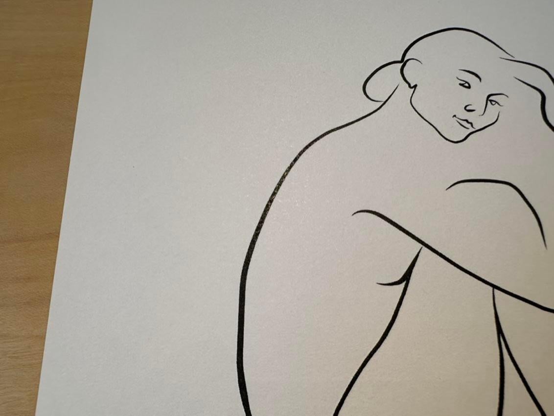 Haiku #45 - Digital Vector Drawing Seated Female Nude Woman Figure For Sale 5
