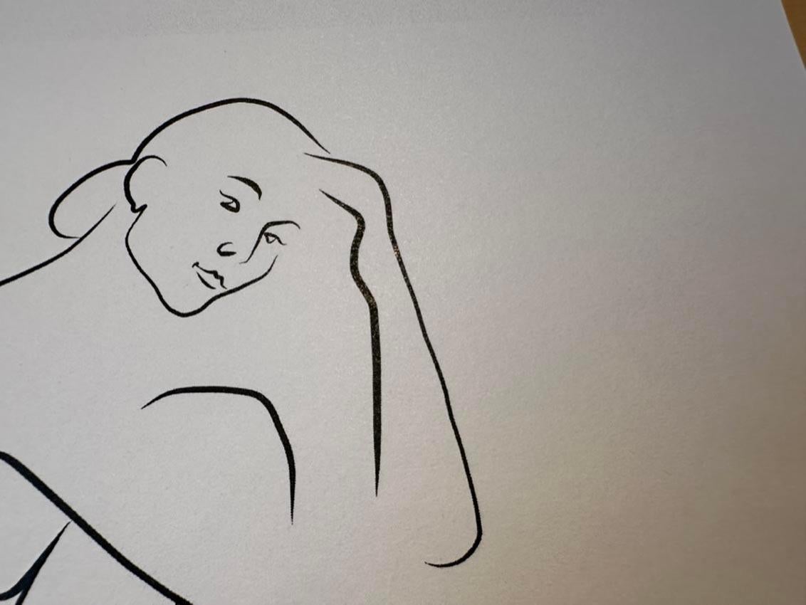 Haiku #45, 1/50 - Digital Vector Drawing Seated Female Nude Woman Figure For Sale 6
