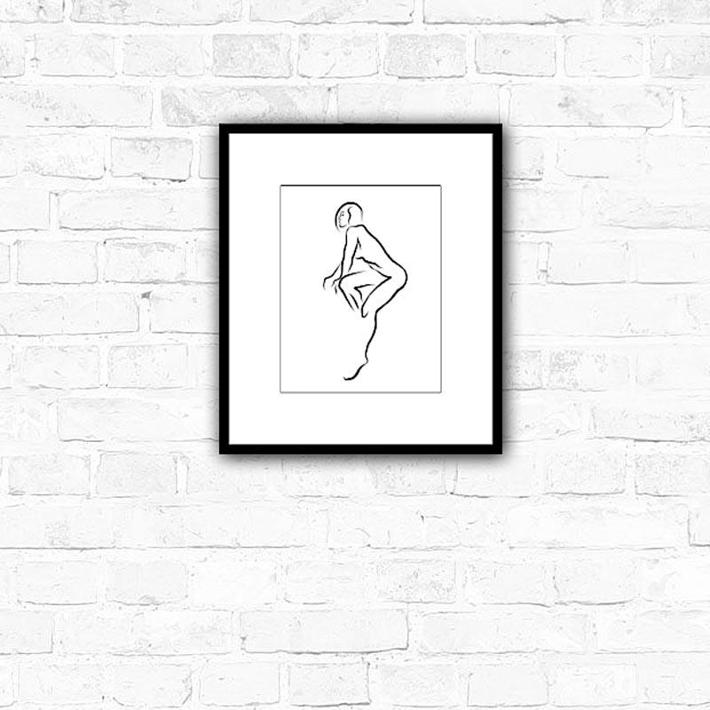 Haiku #46 – Digitale Vector-Zeichnung, sitzende weibliche Aktfigur, Kurzhaar (Zeitgenössisch), Art, von Michael Binkley