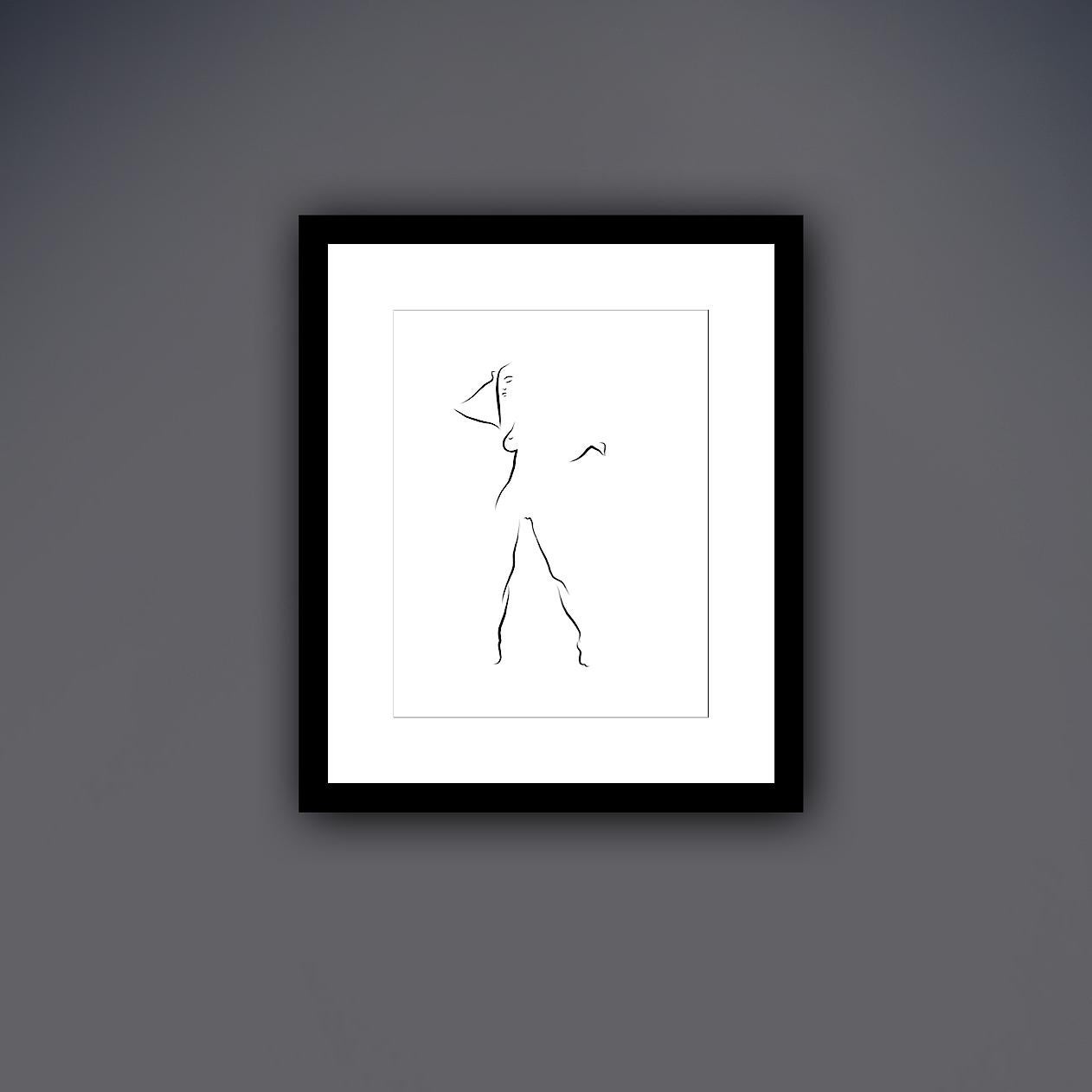 Haiku #50 - Digital Vector Drawing Standing Female Nude Woman Figure

This is a limited edition (50) digital black & white print of a standing female nude, executed in 17 vector lines. It is part of a series called Haiku, after the style of Japanese