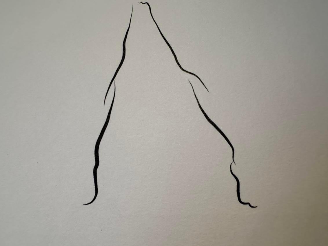 Haiku #50 - Digital Vector Drawing Standing Female Nude Woman Figure For Sale 4