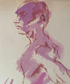Original Ronald Shap figure drawing, signed